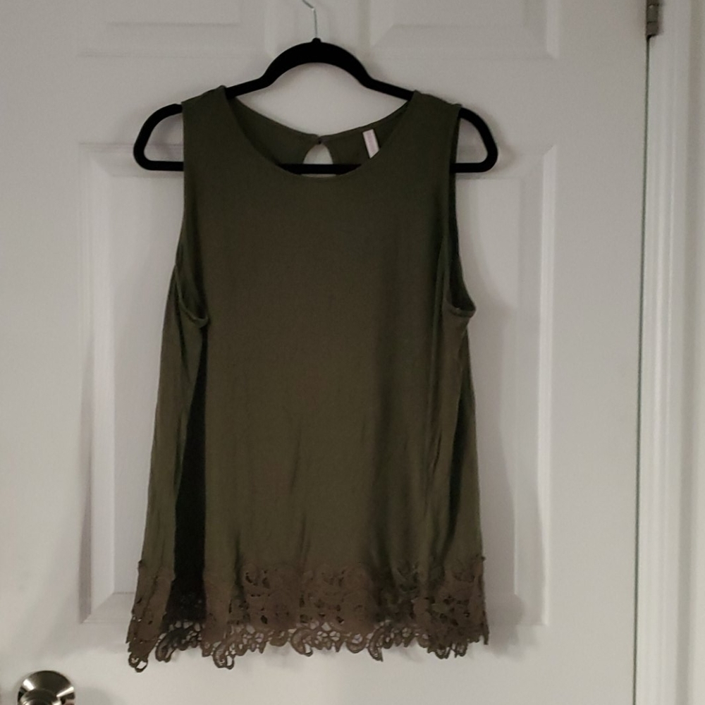 Olive green cotton top